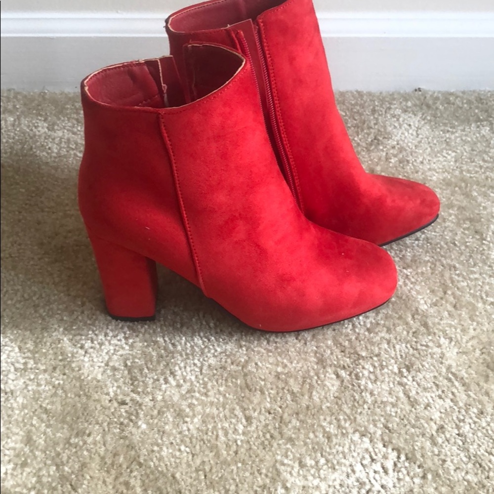 New suede heeled booties